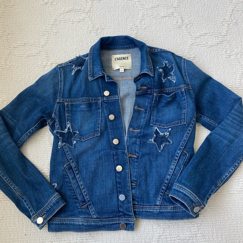 L’agence denim jacket with star detailing